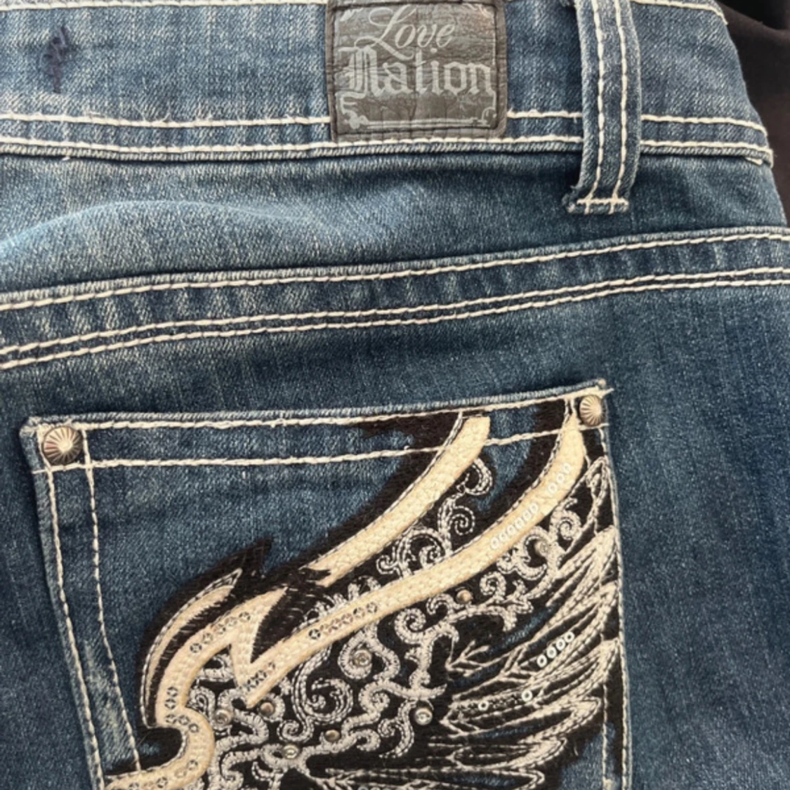 Lågmidjade bootcut jeans - 92