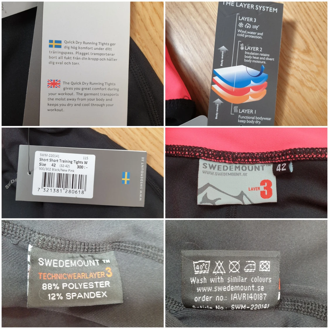 Svarta Träningsshorts, stl 42, swedemount  - 91