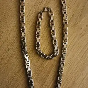 Kjesarlänk halsband+armband  Halsband 60cm  Armband 22cm 