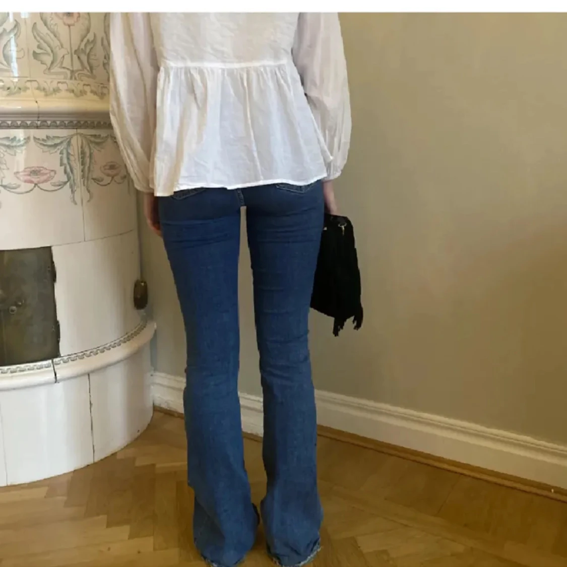 Blåa bootcut jeans zara