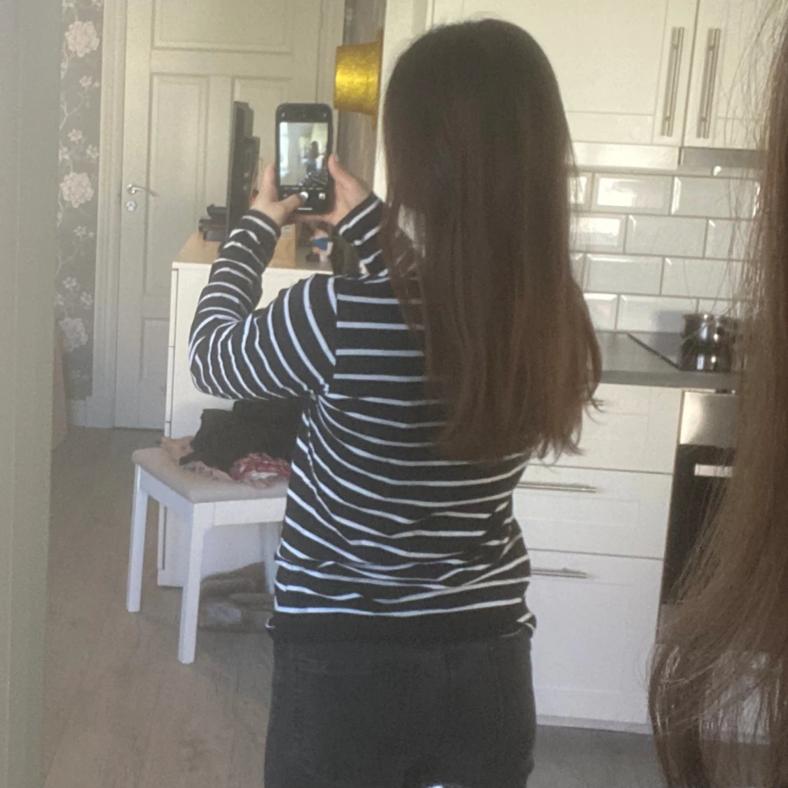 Randig långärmad tröja  - 90