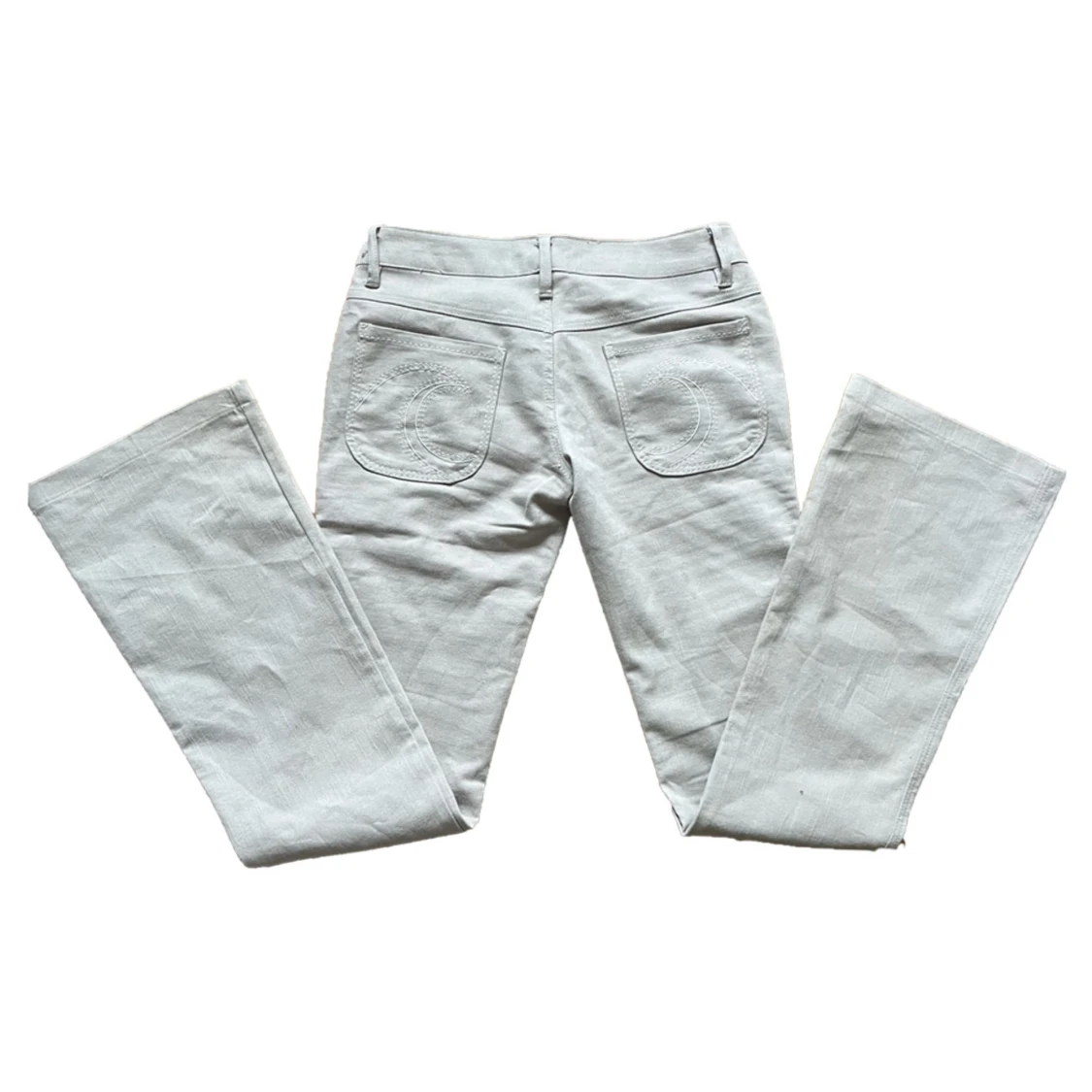 lågmidjade beige jeans - 90