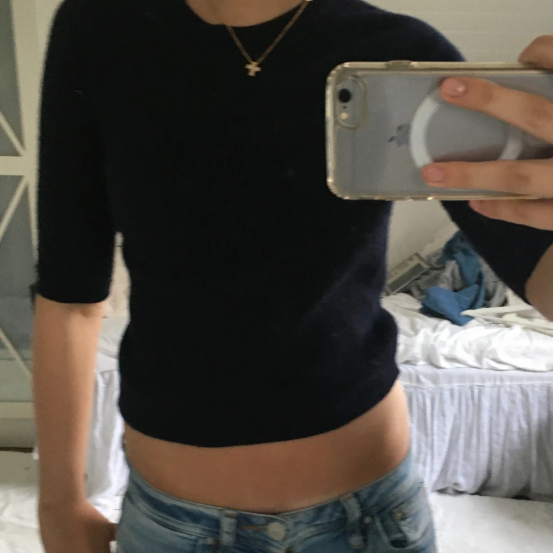 Stickad mörkblå zaratop - 91