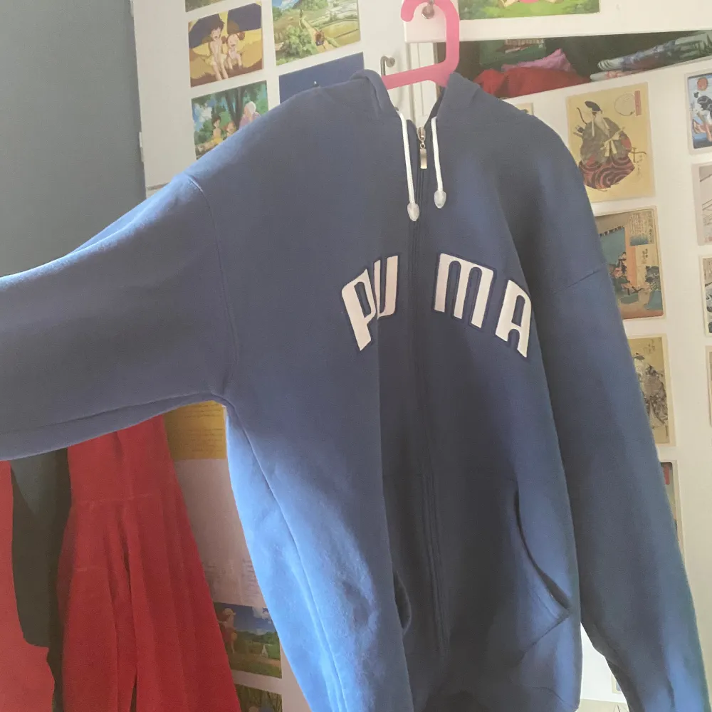 Storlek XXL men passar från m och uppåt. Har några småfliäckar vid mudden och på sidan men oanvänd av mig och köpt secondhand. . Hoodies.