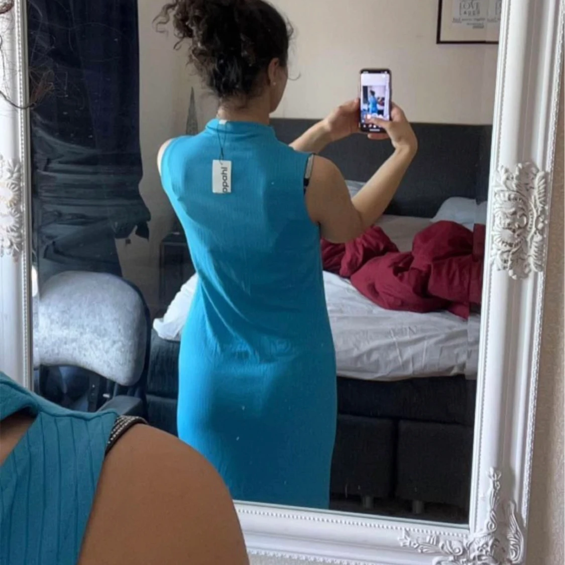 Blå enkel klänning  - 90