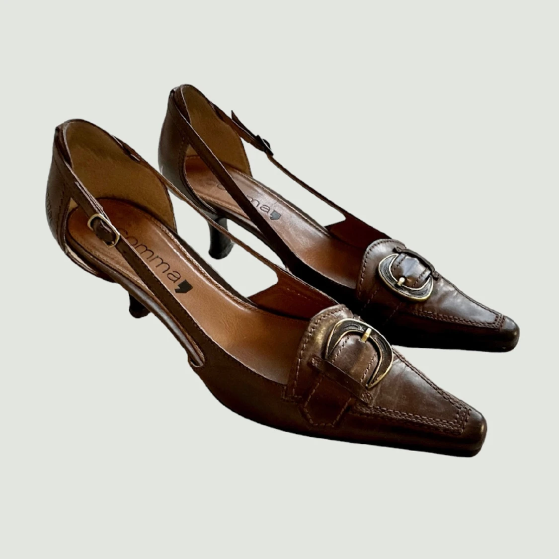 Kitten heels läder  - 90