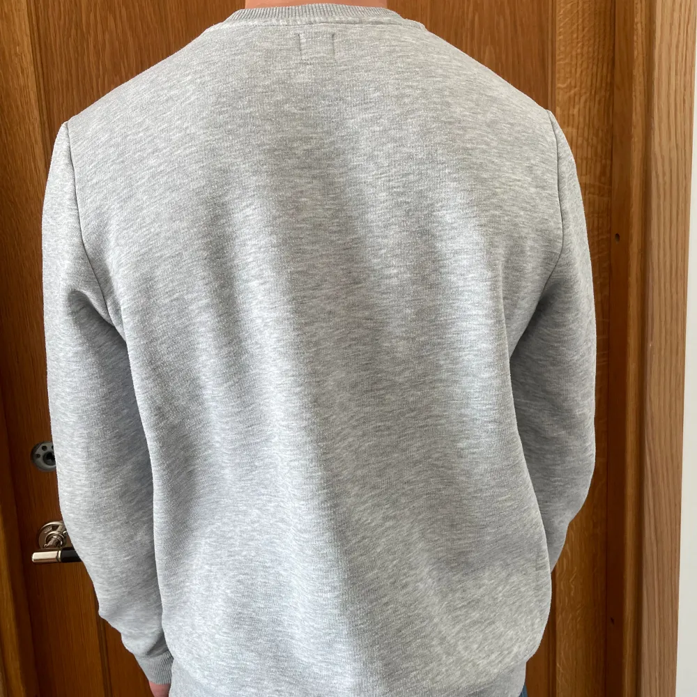 Stört skön grå långarmad tröja från River Island som jag nästan aldrig använt, skick 9/10. Storlek M och passar mig bra (185cm & 80kg), säljer för 199kr. Har du frågor är det bara att skriva!🤙. Tröjor & Koftor.