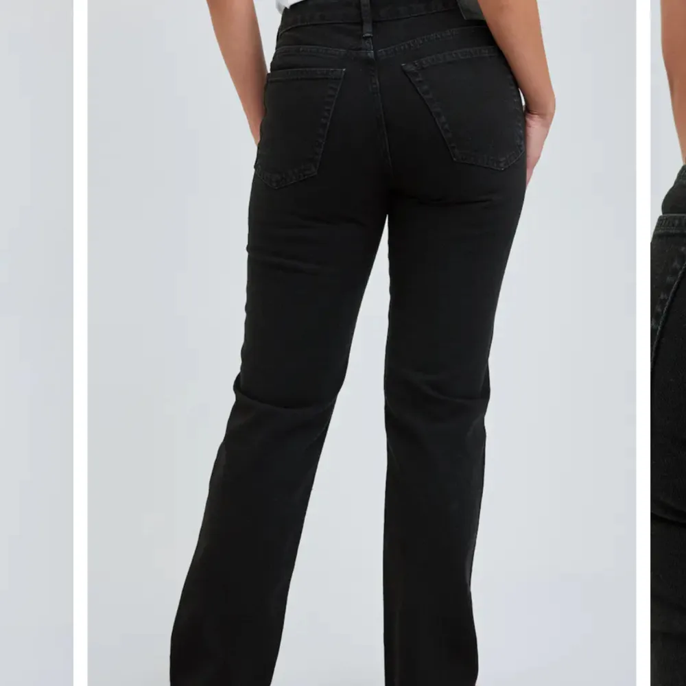 Säljer mina ”Low waist jeans 510” från Bik Bok i färgen svart. Storleken är W24-L34 och är långa på mig som är 175. Ordinarie pris är 699 och säljer de för 400. Använt några gånger men fortfarande i bra skick. Skriv för fler bilder!. Jeans & Byxor.