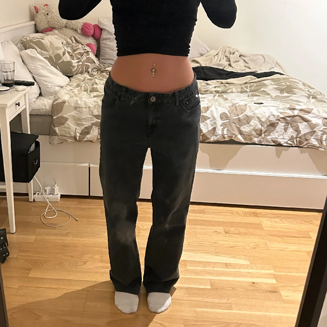 Mörkgrå jeans - 90