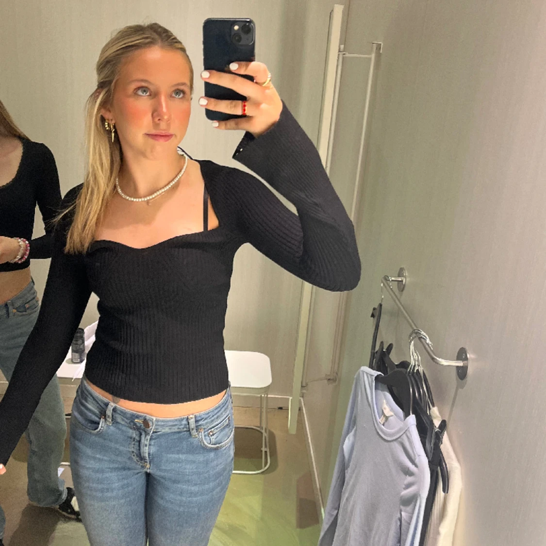 Söt ribbad topp - 90