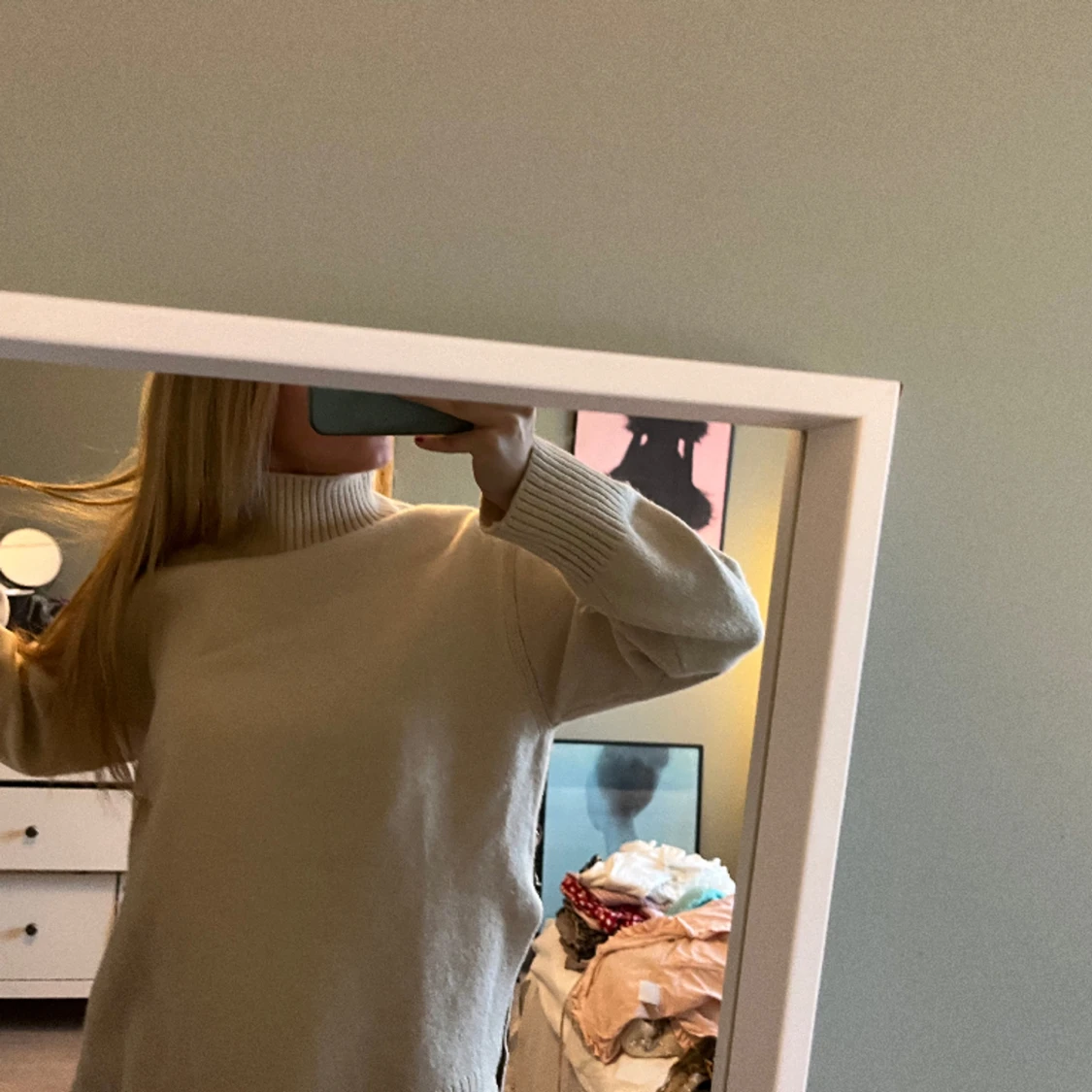 Stickad tröja med polokrage 