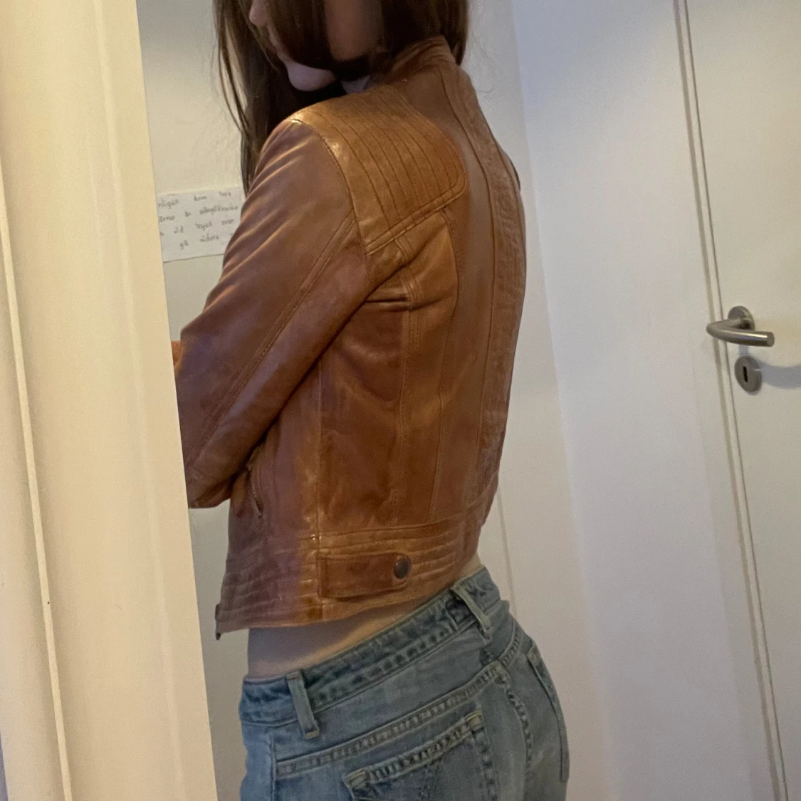 brun läderjacka - 91