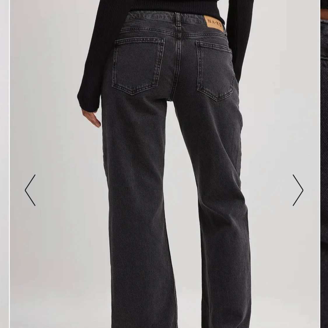 Svarta lågmidjade jeans  - 90