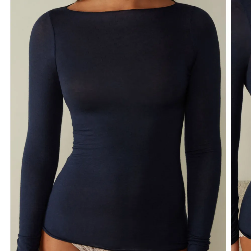 Säljer denna intimissimi tröjan eftersom den inte kommer till användning längre! Den är använd många gånger och har små defekter på arm och mage(se bilder)  Färgen är Blå-1467. Tröjor & Koftor.