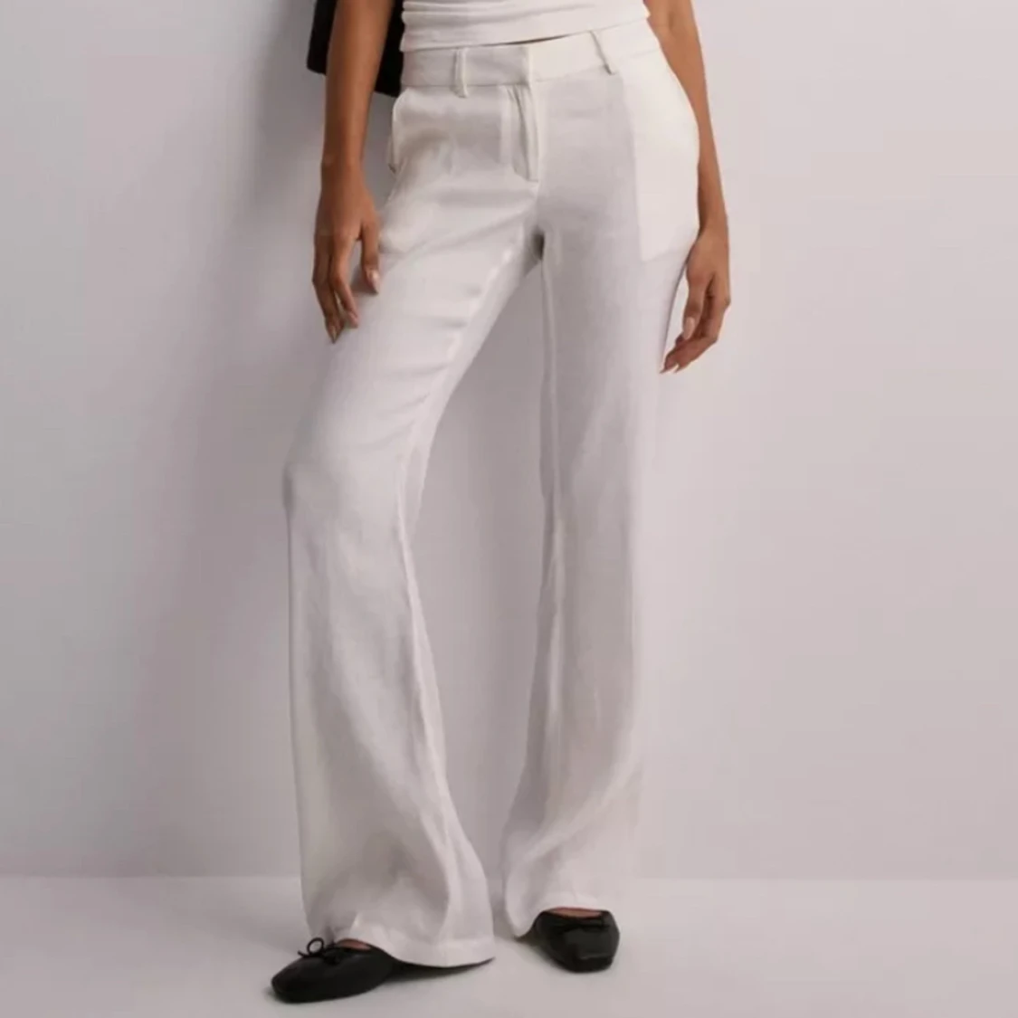 Lågmidjade Linne byxor  - 90