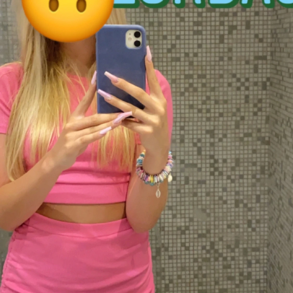 Rosa kjol och topp set - 90