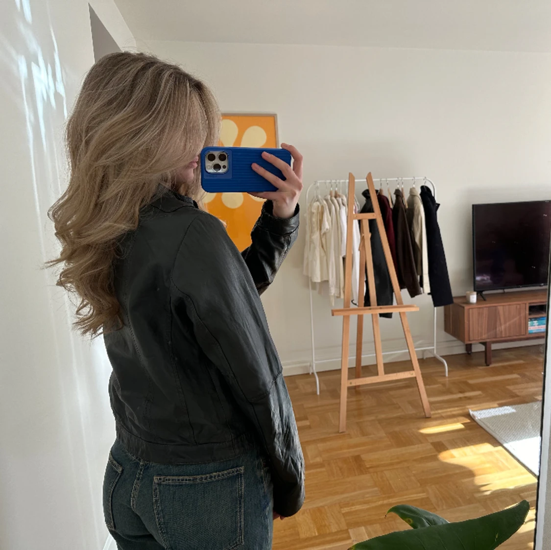 Svart skinnjacka  - 91