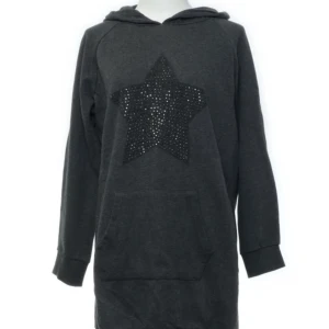 Hoody tröja klänning med en glitrig stjärna strl M från FBsister - Hoody tröja klänning strl M från FBsister Grå Skick bra