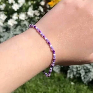 Violet bracelet  - Ny, Stl 17cm skriv privat vid annan önskad, lilla handgjordt armband för sommaren