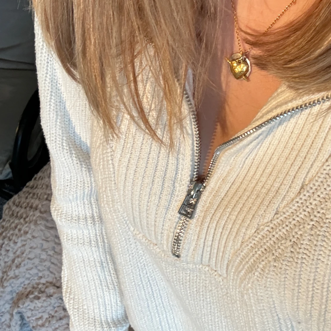 Stickad tröja med zip - 91