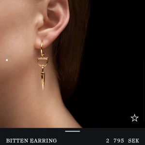 Säljer bitten earring - Hej! Jag säljer mitt fina bitten earring från Maria Nilsdotter i guld😍Då jag har bytt till silver så kommer det inte till användning 🥲Jag kan även tänka mig att byta mot ett annat smycke i silver från Maria!!😍Kom med prisförslag!🥰
