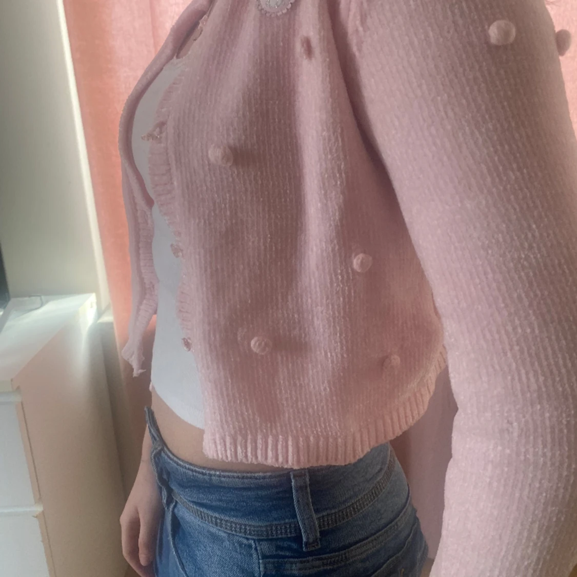 Ljusrosa trendig kofta - 90