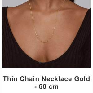 Thin chain necklace gold 60 cm från ANI. Aldrig använt, nypris 650kr. Hör av dig vid frågor☺️