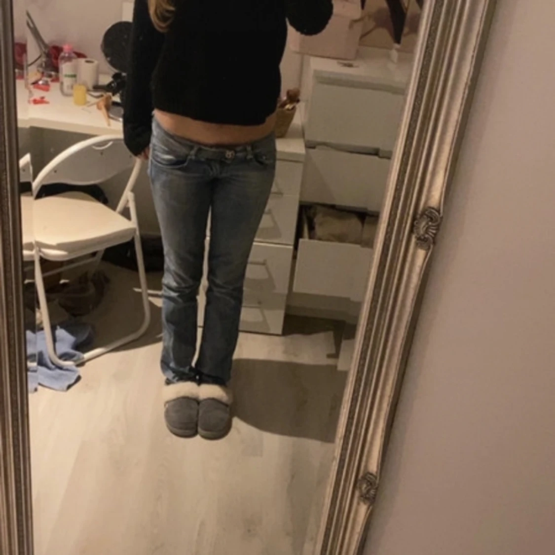 Svart stickad tröja - 90