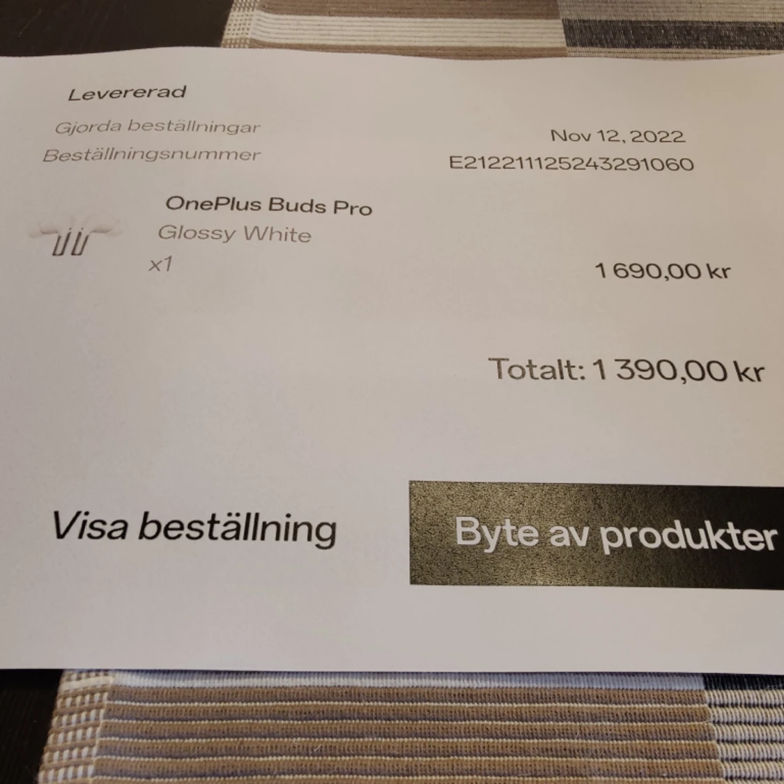 OnePlus Buds Pro - 10 mån garanti kvar  - 91