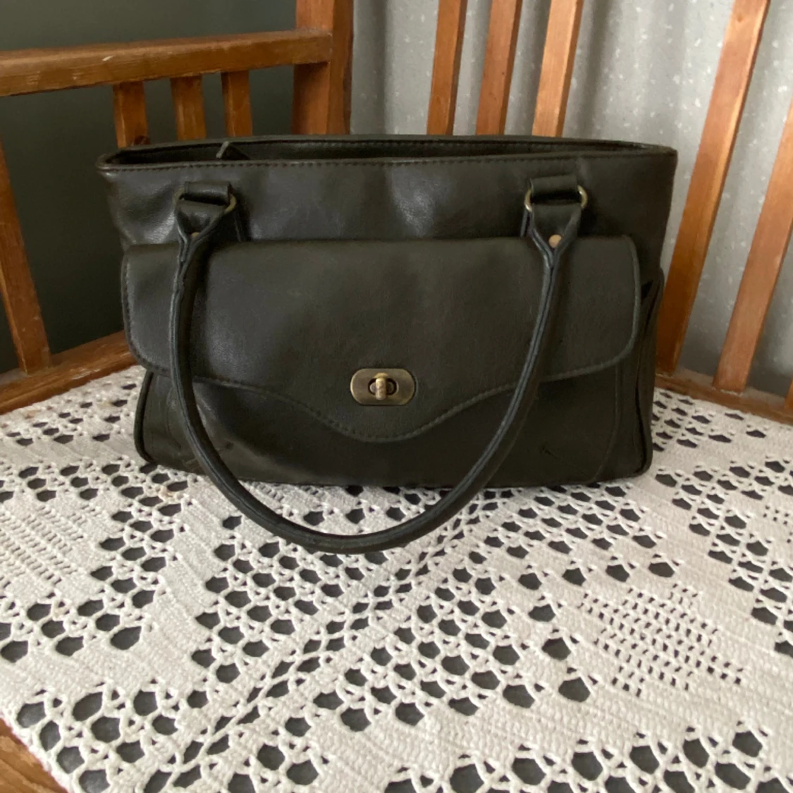 Mörkgrön handväska - 90