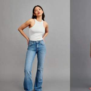 Midrise jeans från Gina i storlek 36. Helt slutsålda på nätet. Använt en gång. Org pris 500 kr. Säljer för 200. (Hålet i knät är modellen på jeansen)💕