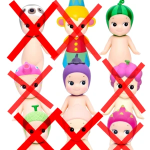 Sonny Angels - Säljer följande Sonny Angels som ni finner på bilden💞; Sengångaren, vattenmelonen, melonen, äggplantan & persikan. Prislista: 1 för 100, 2 för 200, 3 för 280, 4 för 370, 5 för 460 och alla för 540 Meddela vid köp av flera för prisjustering😊