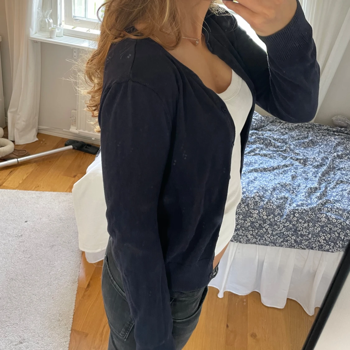 Marinblå kofta - 90