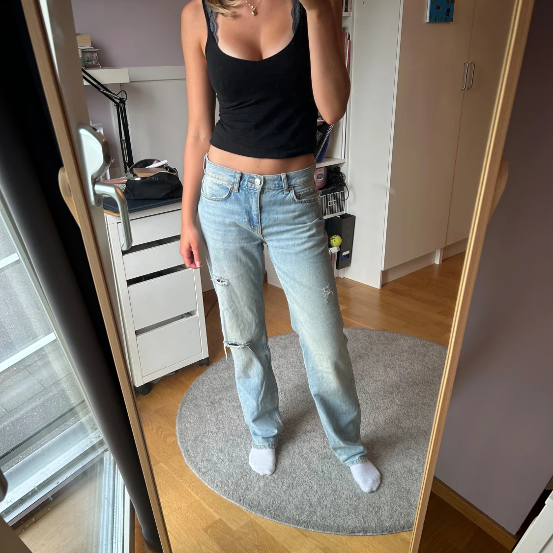 Blåa jeans