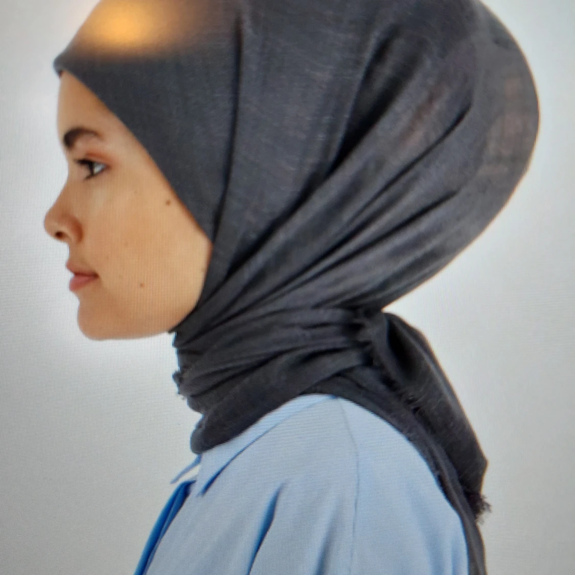 Plain Flamed Scarf Smoke Colored - 1