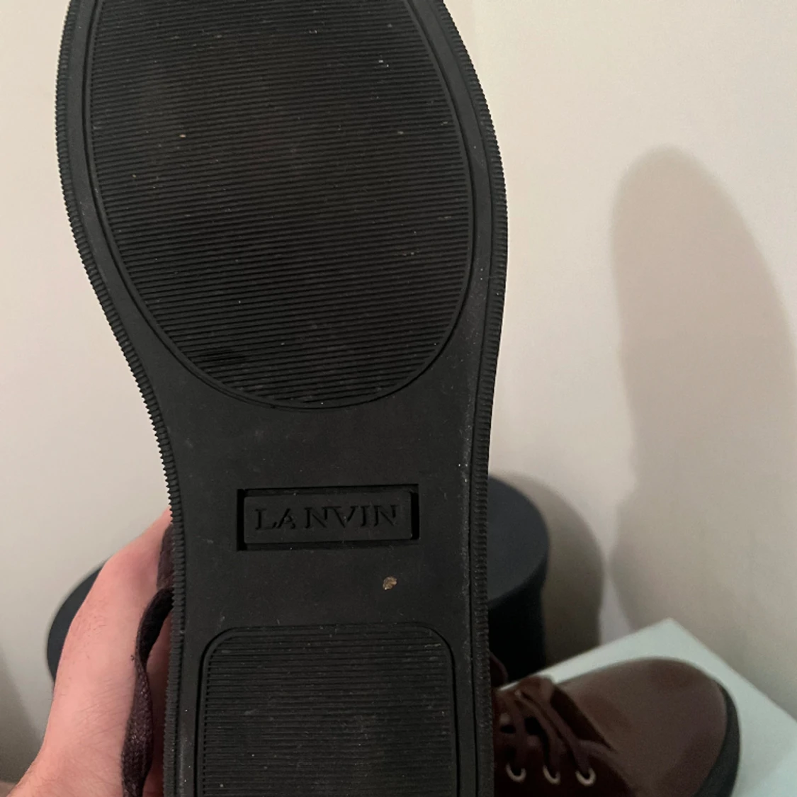 Lanvin patent cap toe dark Brown ! - 90