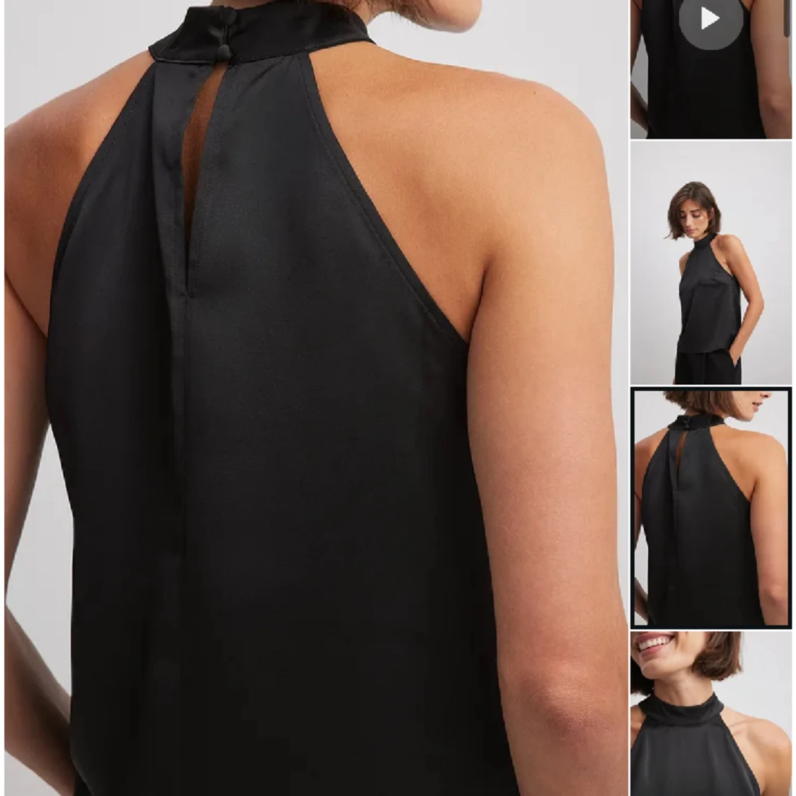 Svart satintopp  - 90