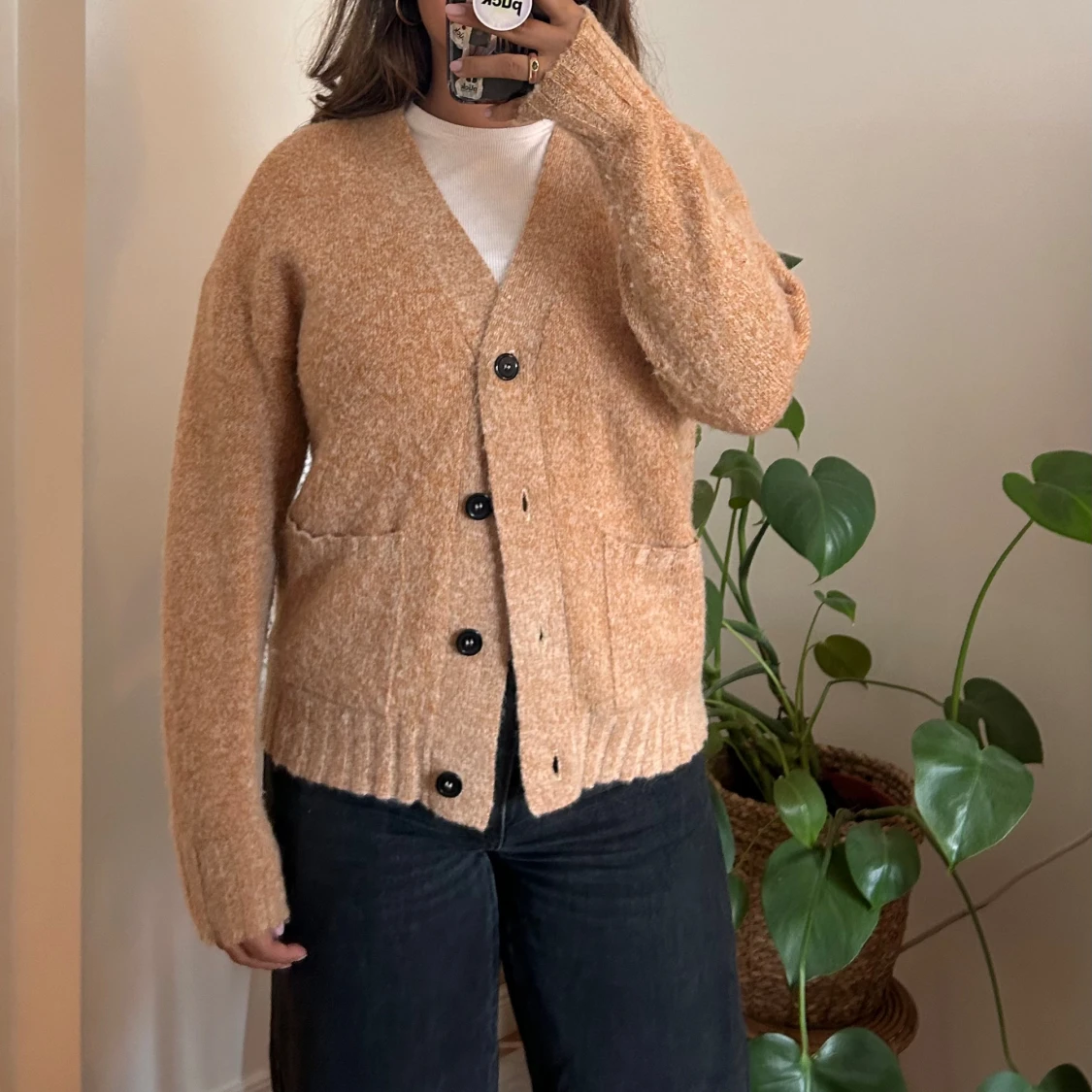 Ullkofta i rosa/beige - 90