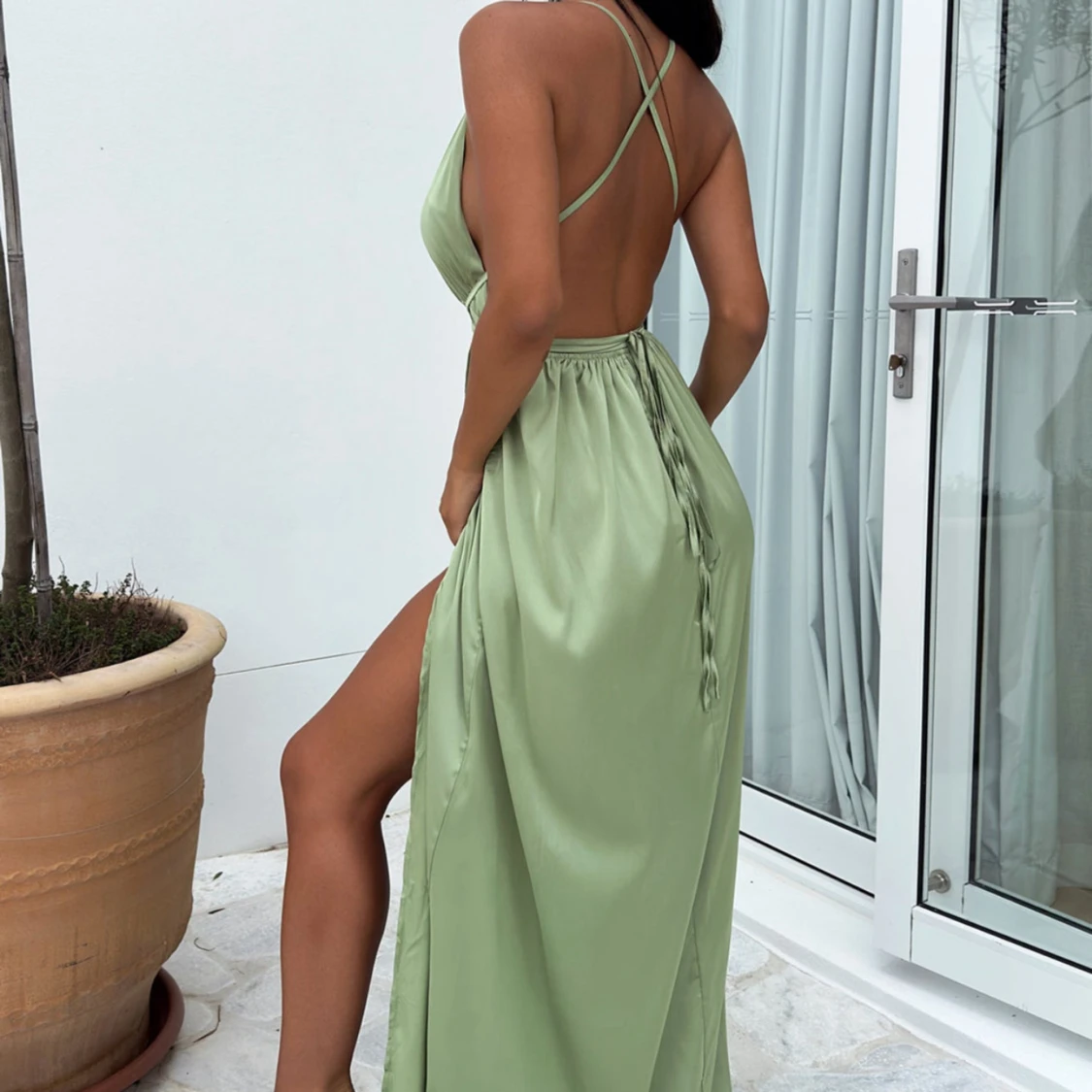 Grön långklänning  - 90