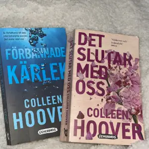 Säljer mina Collen hoover böcker då jag läst klart dem flertal gånger. Två mycket populära och bra böcker, som är värda all hype! Båda är på svenska och är kända som titlarna ”It ends With us” & ”Ugly love”. Säljer båda för 120 kr och 1 för 60.🌟