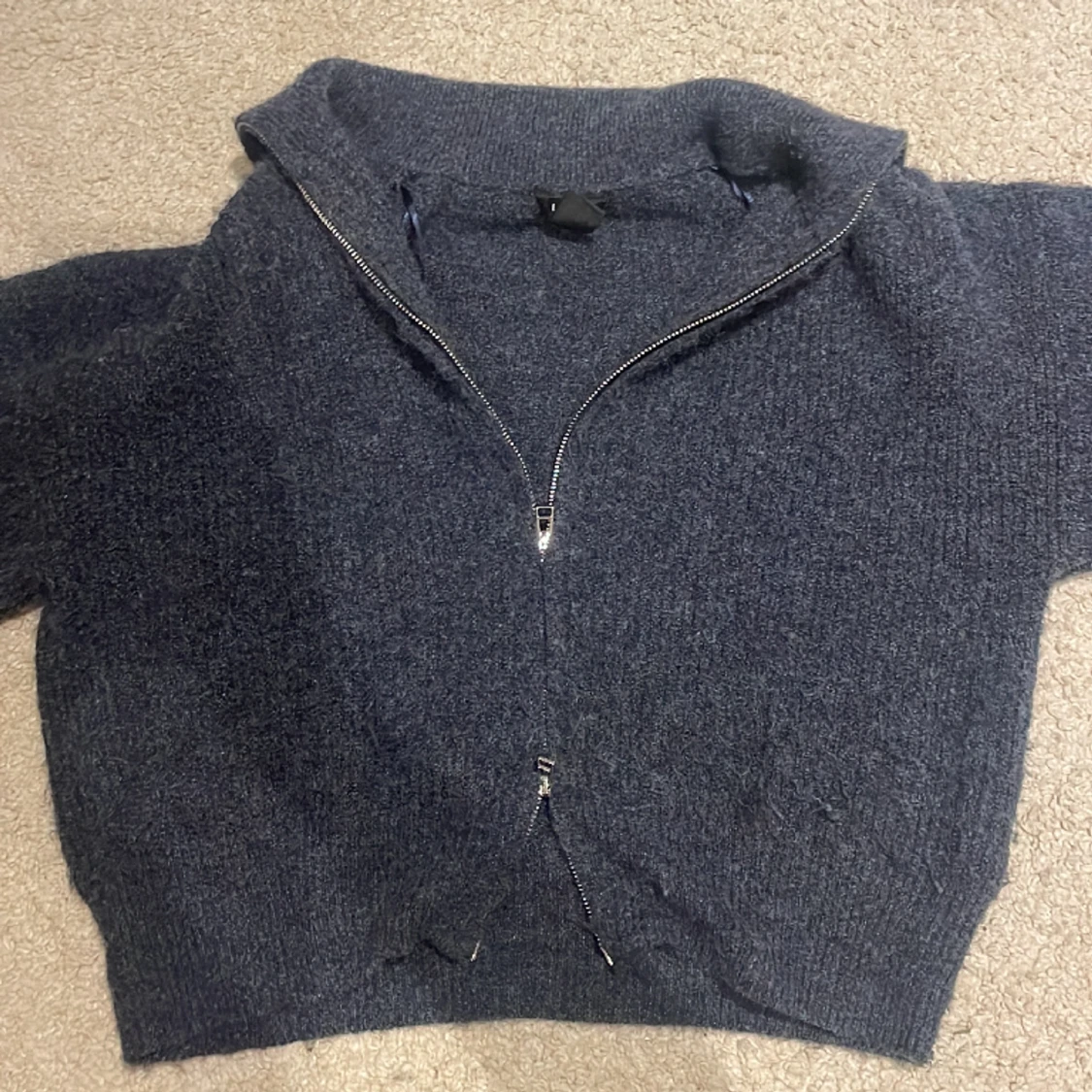 Stickad zip-up tröja - 91