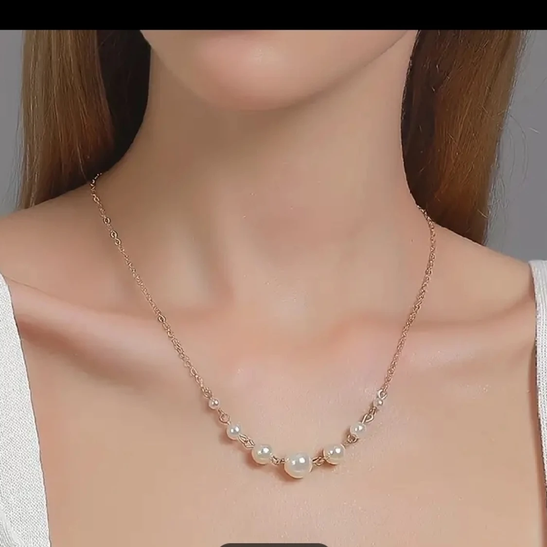 Elegant rund form Faux Pearl Chain