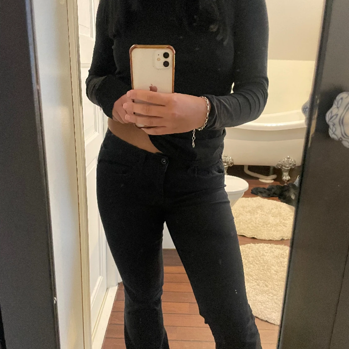 Låga svarta jeans - 90