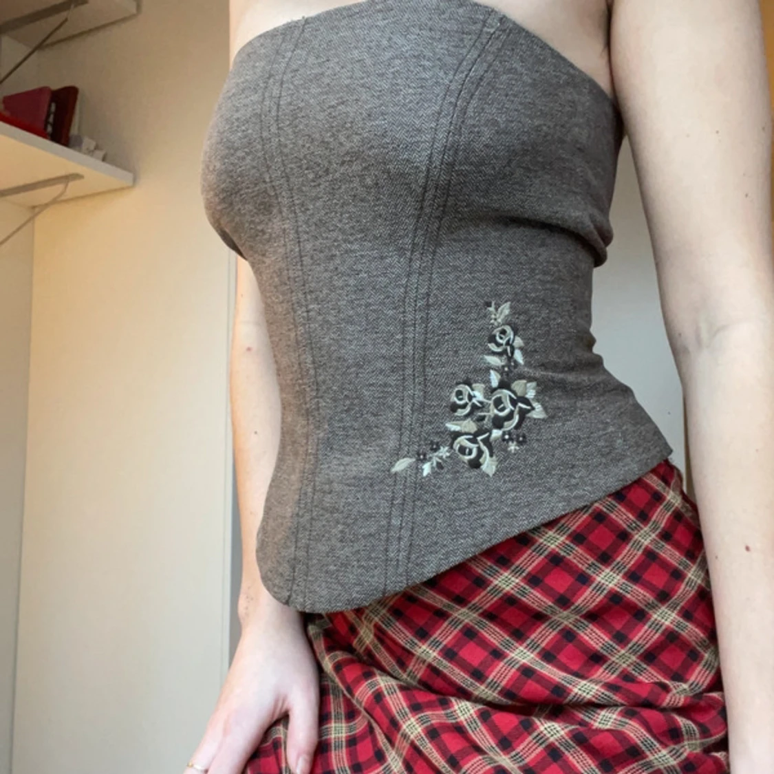 Brown soft corset top - 90