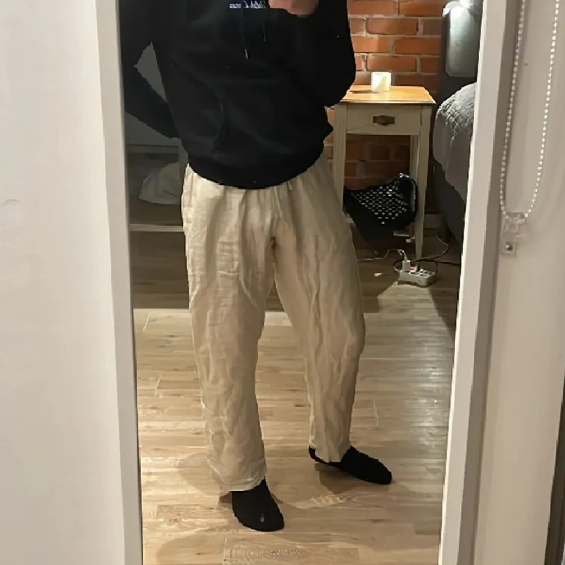 The Blue Uniform Linnebyxor, Benvit, Storlek M