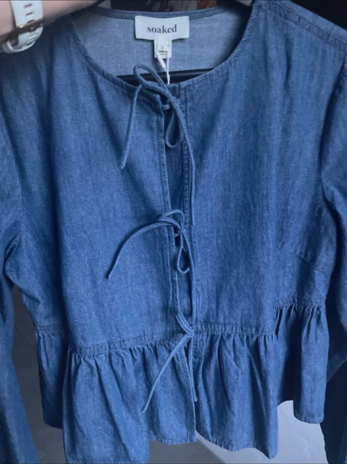 Blå jeansblus från Soaked - 2