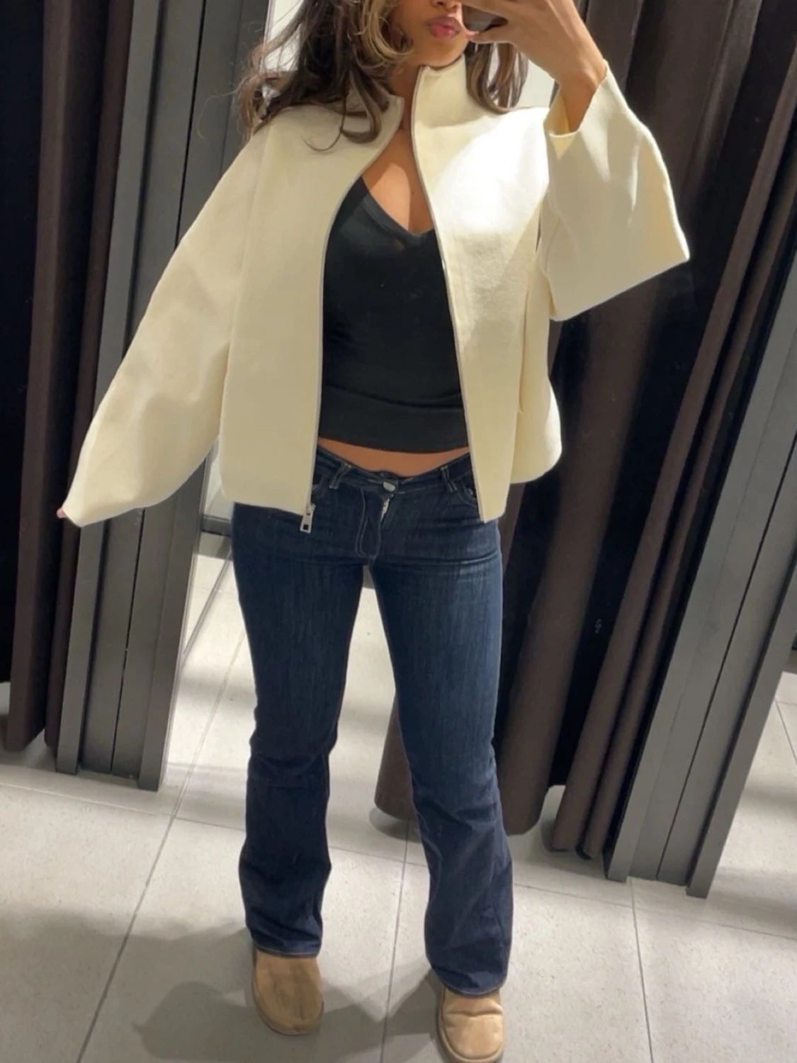 Vit oversized jacka från Zara