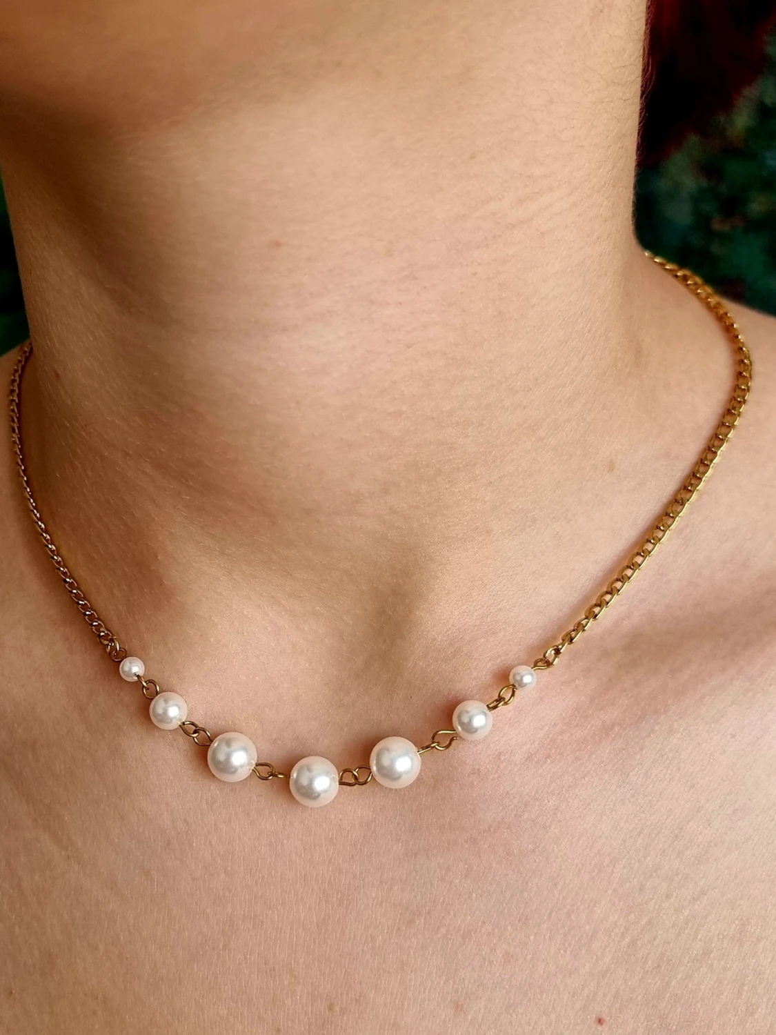 Handgjort halsband med pärlor  - 2