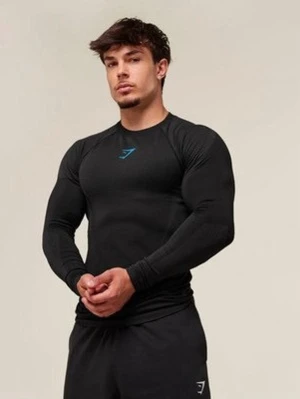 Gymshark Onyx 5.0 Seamless Long Sleeve T-Shirt - Black/Onyx Grey - Snygg svart långärmad Onyx träningströja från Gymshark med tight passform och diskret logga på bröstet. Tillverkad i stretchigt funktionsmaterial som andas, perfekt för gymmet eller löprundan.
