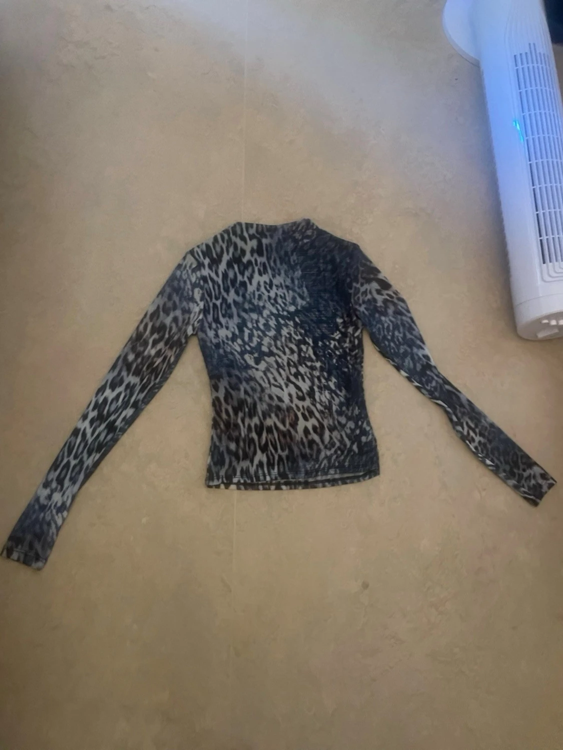 Leopardmönstrad mesh topp - 1